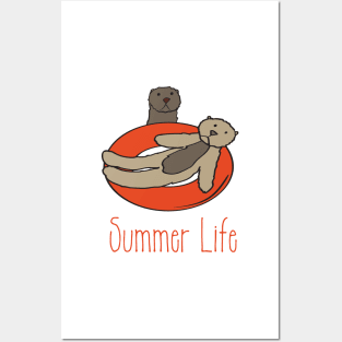 Otter Summer Life Tubing Posters and Art